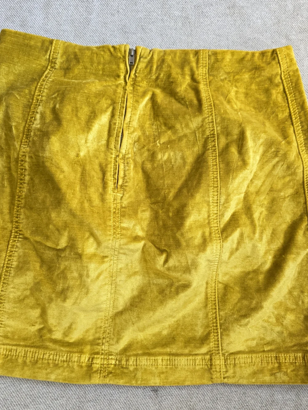 Free People Modern Femme Chartreuse Velvet Mini Skirt